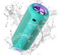 Ortizan Haut-parleur Bluetooth avec lumière LED, mini, portable, fonction mains libres, sans fil, protection IPX7 contre l'eau, son surround à 360°, compatible avec les cartes AUX, TF, pour