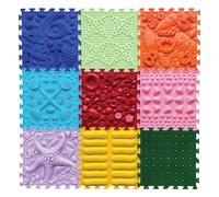 ORTO NATURE Tapis de Sol de Massage Puzzle - Tapis de Jeu orthopédique pour Enfants, Jeu sensoriel, Carreaux de Sol emboîtables, Tapis de Jeu pour Enfants (Crocodile Ici)