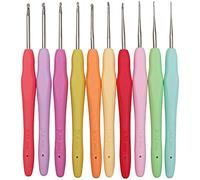 Orton Lot de 10 crochets en dentelle de petite taille (0,5 à 2,75 mm), crochets ergonomiques avec poignée souple pour fil