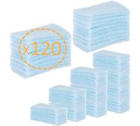 OrtoPrime 120 Éponges Savonneuses Jetables pour bébés, enfants et adultes -Gants de Toilette Jetables à Usage Unique -Gant toilette jetable pour Peau Sensible- Pack de 5 x 24 Éponges avec Savon.