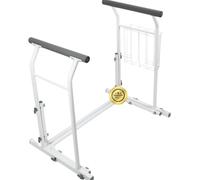 OrtoPrime Barre d’Appui WC Portable Toilettes et Maison - Barre de Toilettes Handicapé - Cadre de Toilettes Sécurisé - Réhausseur WC - Barre d’Appui Handicapés et Adultes - Barre d'Appui WC Réglable