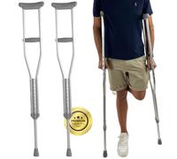 OrtoPrime Béquilles Médicales Adultes x2 - Béquille Médicale Réglable en Aluminium Léger - Canne Anglaise Confortable pour Femme & Homme - Béquilles Orthopédiques Sécurisées