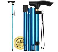 OrtoPrime Canne de Marche Pliable et Réglable - Canne Telescopique Légère en Aluminium pour Seniors - Canne de Marche Homme & Canne Pliable Femme - Bâton de Marche Sécurisé