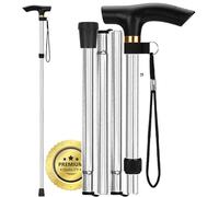 OrtoPrime Canne de Marche Pliable et Réglable - Canne Telescopique Légère en Aluminium pour Seniors - Canne de Marche Homme & Canne Pliable Femme - Bâton de Marche Sécurisé