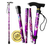 OrtoPrime Canne de Marche Pliable Femme et Homme - Canne Pliante Réglable avec Design Floral - Canne de Marche Homme et Femme - Hauteur Ajustable - Canne Ortopédique pour Adultes.