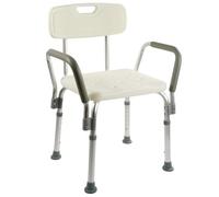 OrtoPrime Chaise de Douche avec Dossier Amovible - Fauteuil de Douche Réglable 6 Hauteurs - Accoudoirs Confortables - Chaise de Bain Sécurisée pour Adultes et Personnes Âgées