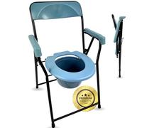 OrtoPrime Chaise Percée Pliante - Chaise Toilette pour Personne Âgée - Chaise Percée Adulte Portable - Chaise Toilette Adulte Confortable - Chaises Percées Discrètes et Robustes