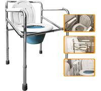 OrtoPrime Chaise Percée WC pour Personnes gées CONFORT - Chaise de Toilette Portable Adulte avec Bidet Amovible - Chaise WC Adulte Antidérapante - Chaise de Douche pour Seniors