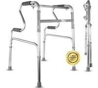 OrtoPrime Déambulateur Adulte Pliable Sans Roues Avec Appui pour se Lever - Cadre de Marche Léger Aluminium - Déambulateur d’Intérieur Étroit pour Senior - Rollator Schmal pour Wohnung