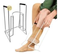 OrtoPrime Enfile bas de contention en acier - Enfile chaussette pratique pour seniors - Appareil pour enfiler les bas de contention facile à utiliser - Aide pour s’habiller autonome