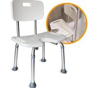 OrtoPrime Siège de Douche Ergonomique en U - Tabouret de Salle de Bain Antidérapant - Chaise de Bain Réglable pour Personnes Âgées - Tabouret Douche Confort - Tabourets de Douche de Bain