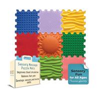 ORTOTO Tapis Puzzle sensoriel de Massage - Tapis de Jeu orthopédique pour Enfants et Adultes, Carreaux de Sol emboîtables, Tapis de Jeu pour Enfants, Ensemble de Tapis de Jeu (Arc-en-Ciel timulatif)