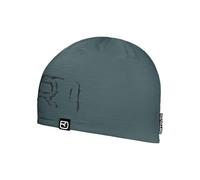 ORTOVOX 120 TEC Logo Beanie - Bonnet léger et Discret en mélange Technique de Laine pour Les randonnées Estivales - Gris - Unisexe