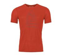 ORTOVOX 150 Cool MTN Protector TS M - T-Shirt en mérinos Confortable et Durable avec Effet rafraîchissant pour Les randonnées alpines - Rouge - Homme - XL