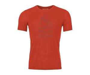 ORTOVOX 150 Cool MTN Protector TS M - T-Shirt en mérinos Confortable et Durable avec Effet rafraîchissant pour Les randonnées alpines - Rouge - Homme - S