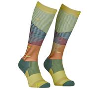 Ortovox - Chaussettes de ski en laine de mérinos - All Mountain Long Socks M Wabisabi pour Homme en Laine - Taille 39-41 - Jaune Jaune 39-41