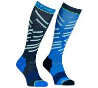 Ortovox - Chaussettes en laine de mérinos - Ski Tour Long Socks M Deep Ocean pour Homme en Laine - Taille 39-41 - Bleu Bleu 39-41