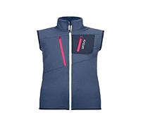 ORTOVOX Fleece Grid Vest W Manche Femme, Bleu Nuit, S