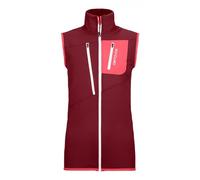 ORTOVOX Fleece Grid Vest W Manche Femme, Rouge (Dark Blood), S
