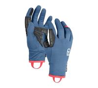 ORTOVOX Fleece Light Glove W - Gants légers en Polaire avec Doigt Tactile et Paume en Cuir pour Les randonnées à Ski - Bleu - Femme - XS