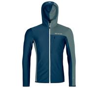 ORTOVOX Fleece Light Grid Hooded JKT M Manteau, Bleu (Deep Ocean), M Mixte