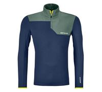 Ortovox - Polaire en laine de mérinos - Fleece Light Zip Neck M Deep Ocean pour Homme en Laine - Taille L - Bleu Bleu L