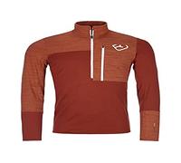 ORTOVOX Fleece Light Zip Neck M Tricot Homme, Argile et Orange, XXL