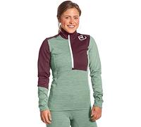 ORTOVOX Fleece Light Zip Neck W Tricot Femme, Mélange Vert forêt, M