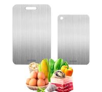 Ortviai Lot de 2 planches à découper en titane 2025 - Multifonction - Double face - Qualité alimentaire - Pour vous assurer du goût original des ingrédients