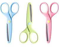 Oruiiju 3 Pièces Ciseaux Sécurité Enfants - Manche Dur avec Prise Confortable,Lames en Acier Inoxydable à Pointe Arrondie,Idéaux pour DIY, Arts Plastiques,Maison et Matériel Scolaire de Classe