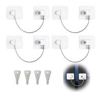 Oruiiju Lot de 4 verrous de sécurité pour armoires et fenêtres pour enfants, avec adhésif puissant,convient aux fenêtres et réfrigérateur Armoire Tiroir Laveuse Placard etc