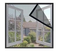 Orumrud Moustiquaire Fenetre 100x180cm, Moustiquaire Matière Polyester Qualité Maille Fine Anti Moustiques Anti-insectes Été Respirant Été, Magic Tape Facile à Installer, Sans Perçage, Noir