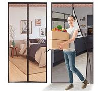 Orumrud Moustiquaire Porte Magnétique, 95x215cm Fermeture Automatique Rideau Moustiquaire Avec Sangles de Rangement Anti Moustique Mouche Porte Rideau Laisser entrer l'air frais pour Patio, Café