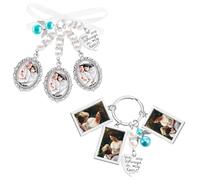 oruola Lot de 2 breloques ovales carrées pour bouquet de mariage - Breloques pour bouquet de mariage - Breloques pour photo de mariage avec inscription « You are Always in My Heart »
