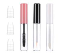 oruola Lot de 3 tubes vides pour mascara et baguette, tube de mascara vide de 5 ml et tubes de gloss à lèvres vides avec différents pinceaux et bouchons de fuite, kit idéal pour l'huile de ricin, les