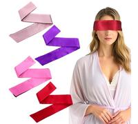 Oruola Lot de 4 bandeaux pour les yeux et attaches pour les mains pour chambre à coucher, masques réglables pour le sommeil, 150 cm, pour jeux d'adultes, masque de sommeil en satin pour yoga, voyage,
