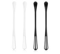Oruola Lot de 4 Mini Fouets Multifonctionnels 2 en 1 pour la Cuisson, Mélanger, Battre les Ingrédients et Sauces (Noir et Blanc)