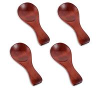 Oruola Lot de 4 petites cuillères en bois pour bocaux, petites cuillères pour épices, 8,4 x 3,6 cm, cuillère en bois pour miel, mini cuillère en bois pour thé, café, confiture, sucre, crème glacée