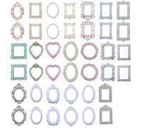 Oruola Lot de 40 cadres de scrapbooking, autocollants pour journal indésirable, fournitures de collage, cadres de fenêtre, papier décoratif pour bricolage
