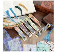 Oruola Lot de 6 marque-pages en métal doré avec pampille florale, marque-page personnalisé pour femmes, enfants, étudiants, enseignants, amateurs de livres