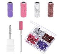 Oruola Lot de 60 bandes abrasives à ongles, grain 80# 120# 180# 240# pour perceuse à ongles avec mandrin de 3,1 mm, bandes de ponçage pour ongles en acrylique, gel, modelage, manucure, pédicure -