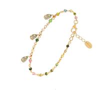 ORUS BIJOUX - Bracelet En Argent Doré Gouttes Tourmaline - Taille : 18cm