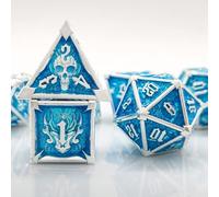 ORUZA DND Lot de 7 dés polyédriques en métal D&D, pour donjons et dragons RPG MTG TTRPG Pathfinder Jeux de rôle Jeux de table