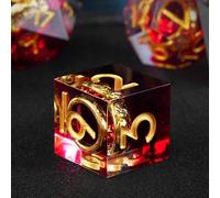 ORUZA DND Lot de 7 dés Seigneur des Anneaux en résine synthétique à bords tranchants pour donjons et dragons Pathfinder Jeux de table RPG MTG avec boîte cadeau 7 pièces