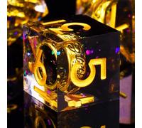 ORUZA Lot de 7 dés DND polyédriques D&D en résine à bords tranchants pour jeux de rôle Donjons et Dragons D20 D12 D10 D8 D6 D4 D%