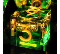 ORUZA Lot de 7 dés DND polyédriques D&D en résine à bords tranchants pour jeux de rôle Donjons et Dragons D20 D12 D10 D8 D6 D4 D%