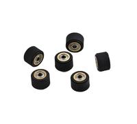 ORWXLIUDI Rouleau De Roue Poussée Pincement 3 Pièces, Compatible for Mimaki, Compatible for Roland, CE5000 120 Traceur Découpe, Alimentation Coupe en Vinyle, Caoutchouc Cuivre(3pcs 4x11x16mm)