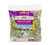 ORYCS Foin de Prairie aux Fleurs des Champs pour Lapins et Rongeurs, 100% Naturel, Heno Del Pirineo avec Rose, Calendula, Hibiscus, Camomille, Bleuet, 500g