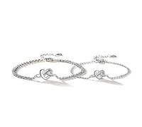 Oryvandel Bracelet de couple symbolique nœud d'amour en argent sterling 925 - Design minimaliste en forme de cœur pour le romantisme et la vie quotidienne, cadeau idéal pour la Saint-Valentin, Eine