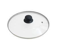 Oryx Hogar Couvercle en verre pour poêle 5023425 – 26 cm, bord en acier inoxydable, transparent